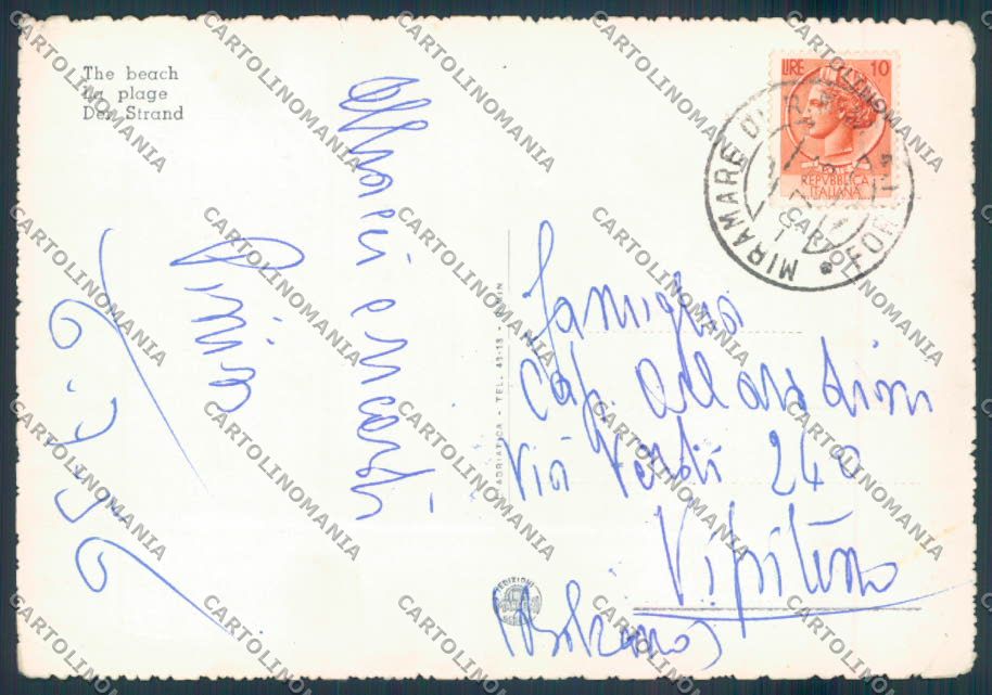Rimini Miramare PIEGHINE foto FG cartolina ZF5257 – retro