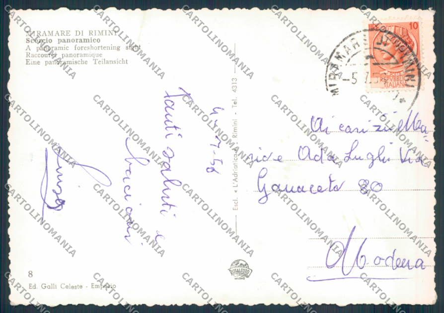 Rimini Miramare foto FG cartolina ZF5259 – retro