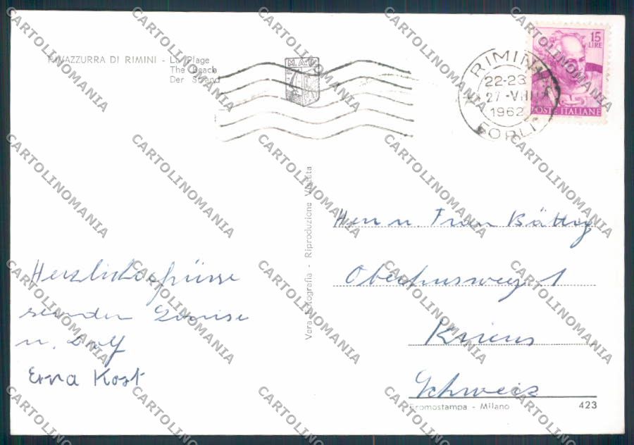 Rimini Rivazzurra foto FG cartolina ZF5269 – retro