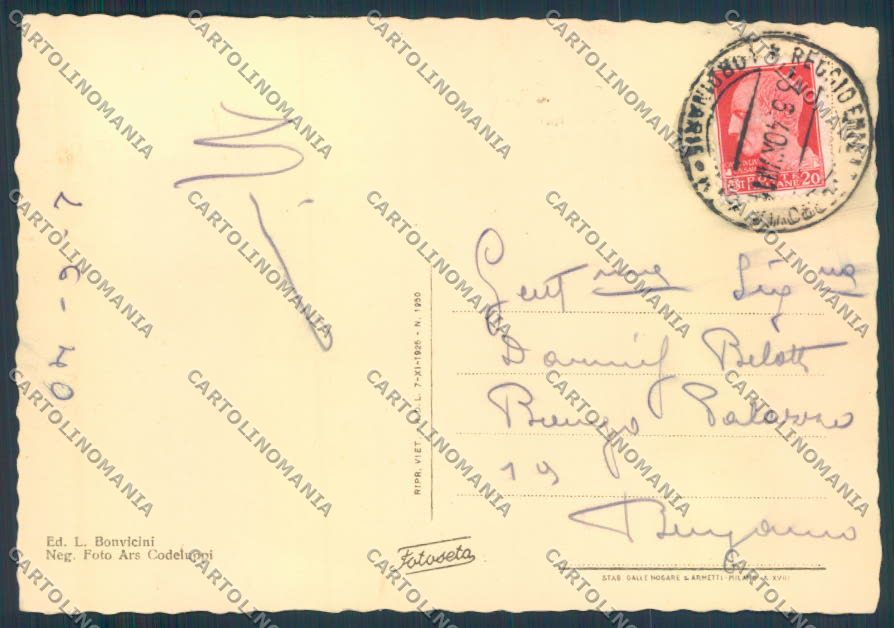 Reggio Emilia città FG cartolina ZF5307 – retro