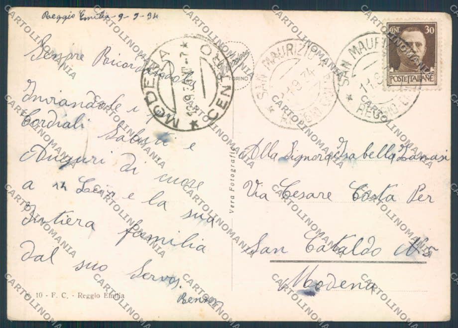 Reggio Emilia città ABRASA foto FG cartolina ZF5332 – retro