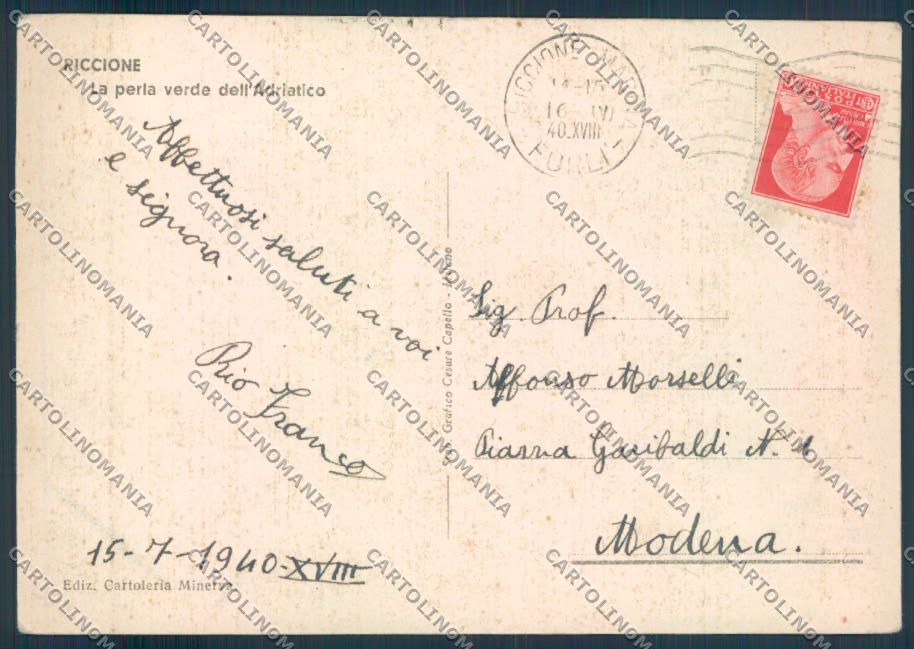 Rimini Riccione FG cartolina ZF5359 – retro