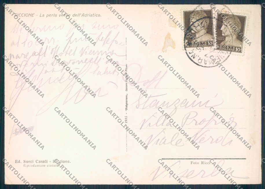 Rimini Riccione FG cartolina ZF5367 – retro