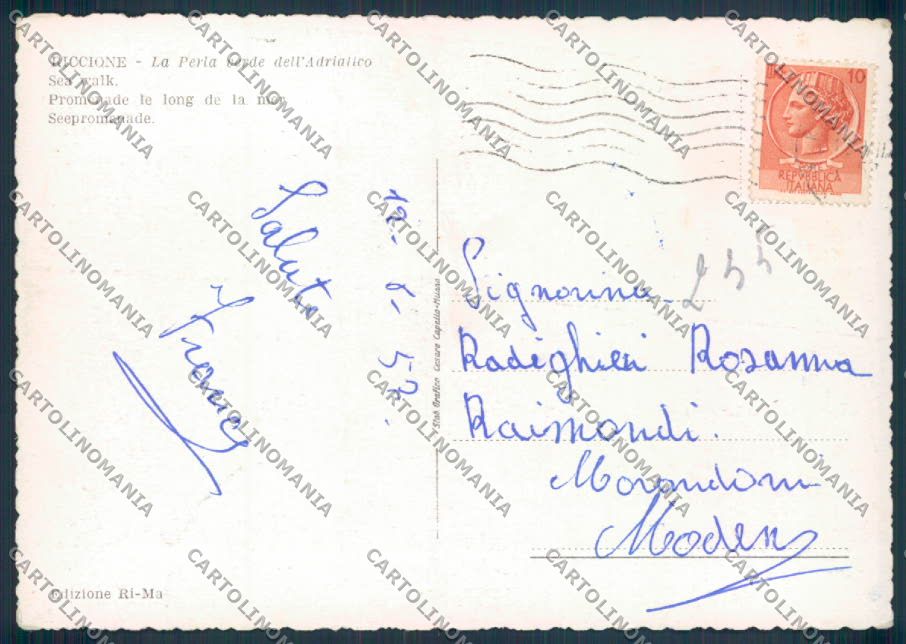 Rimini Riccione FG cartolina ZF5373 – retro