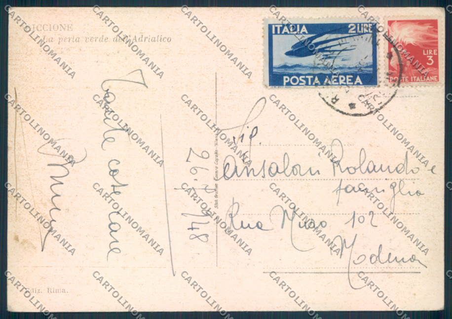 Rimini Riccione PIEGHINA FG cartolina ZF5374 – retro