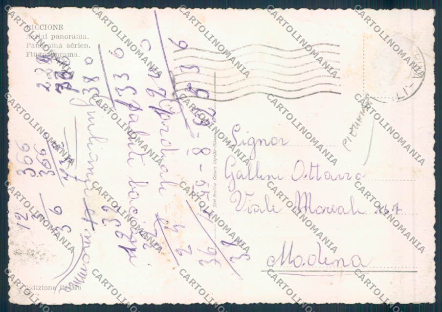 Rimini Riccione PIEGHINE FG cartolina ZF5378 – retro