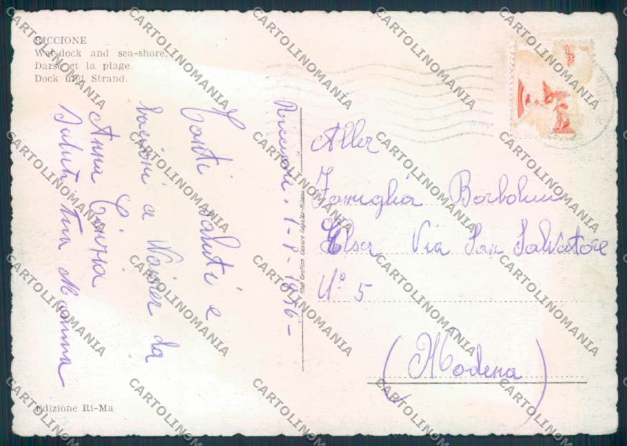 Rimini Riccione FG cartolina ZF5387 – retro
