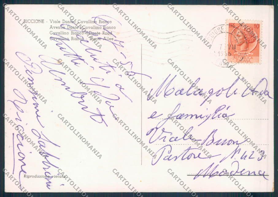 Rimini Riccione FG cartolina ZF5398 – retro