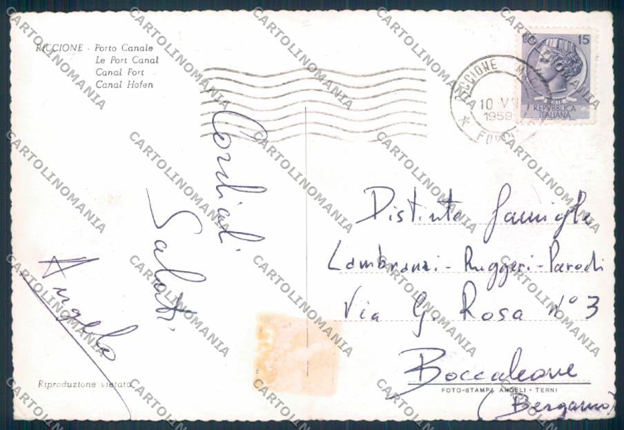 Rimini Riccione ABRASA FG cartolina ZF5402 – retro
