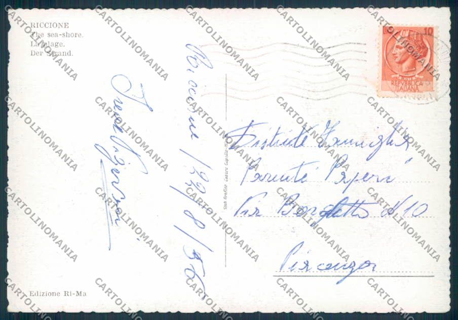 Rimini Riccione FG cartolina ZF5405 – retro