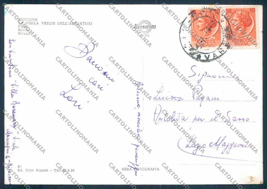 Rimini Riccione foto FG cartolina ZF5417 – retro
