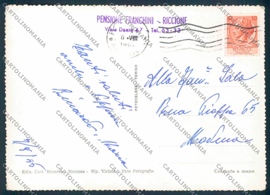 Rimini Riccione foto FG cartolina ZF5427 – retro