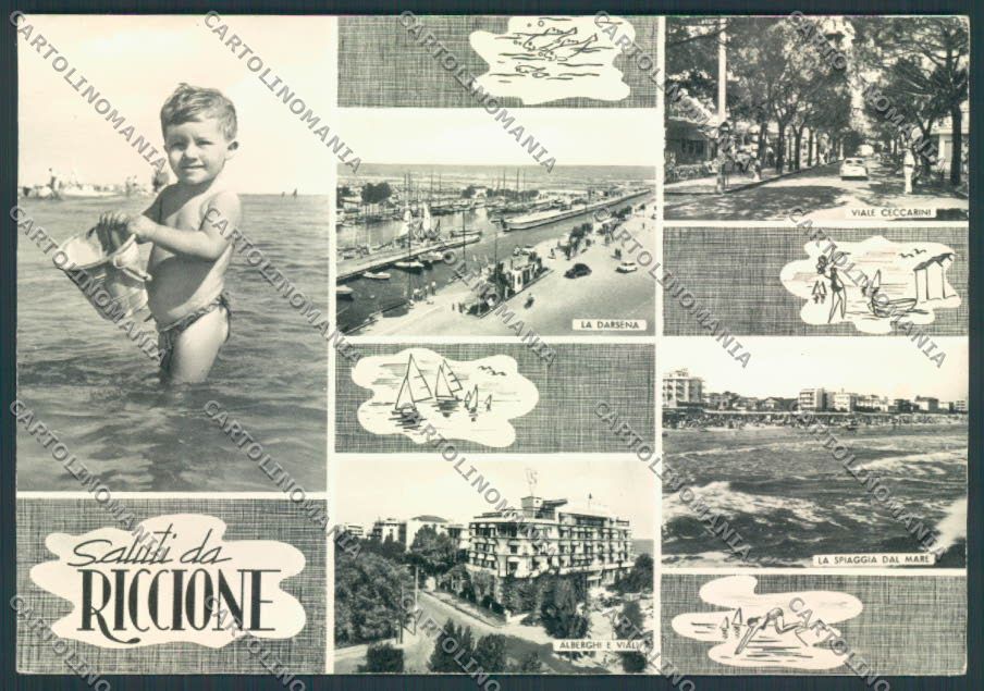Rimini Riccione Saluti da foto FG cartolina ZF5428 – fronte