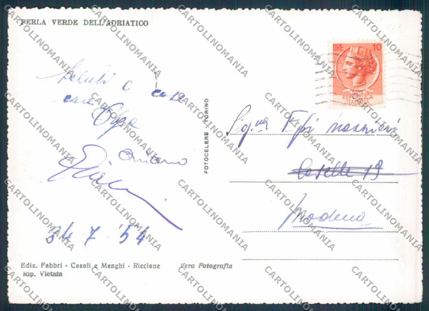 Rimini Riccione foto FG cartolina ZF5433 – retro