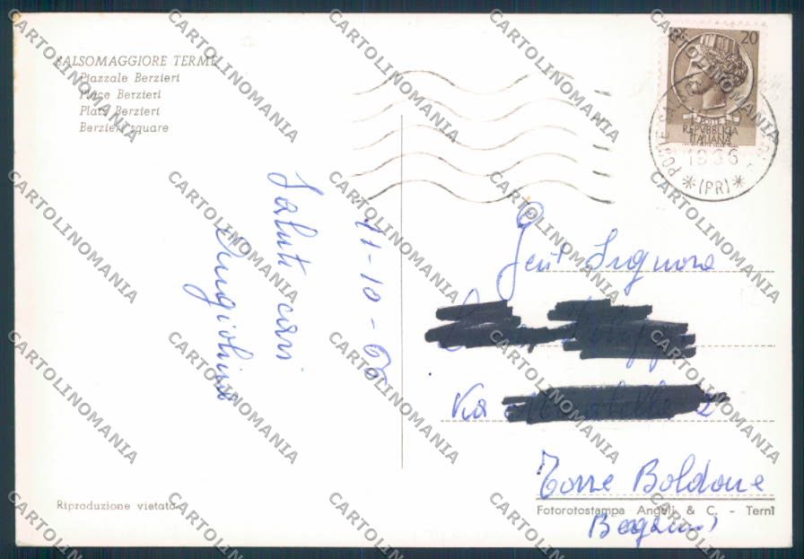 Parma Salsomaggiore FG cartolina ZF5440 – retro