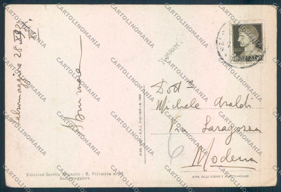 Parma Salsomaggiore Poste STRAPPINI FG cartolina ZF5441 – retro