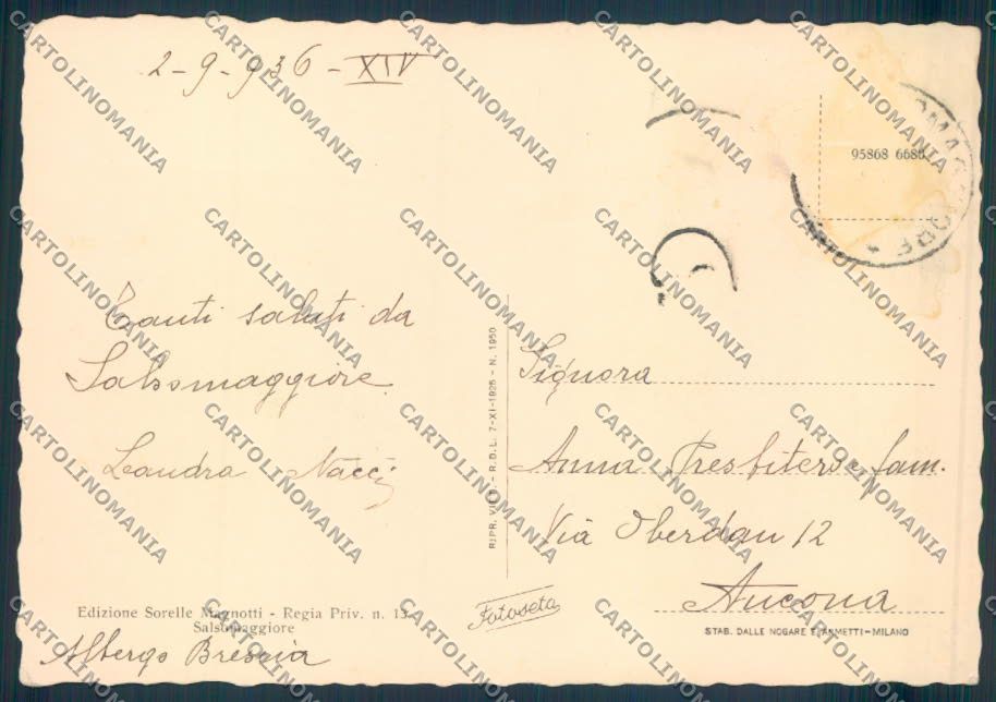 Parma Salsomaggiore Poste FG cartolina ZF5445 – retro