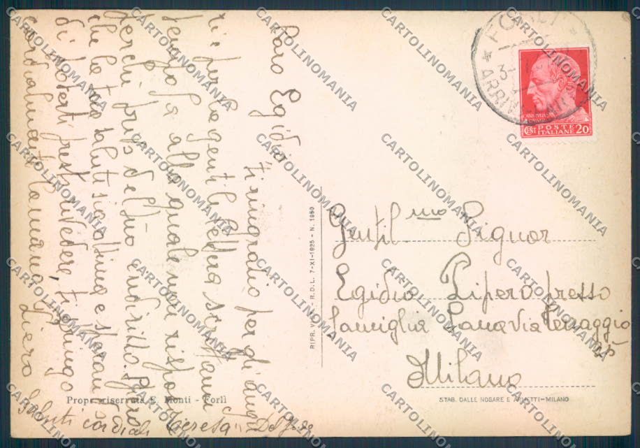 Forlì città Poste FG cartolina ZF5518 – retro