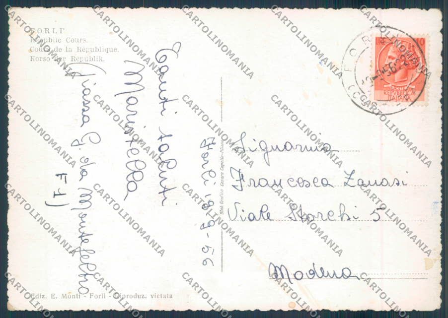 Forlì città FG cartolina ZF5544 – retro