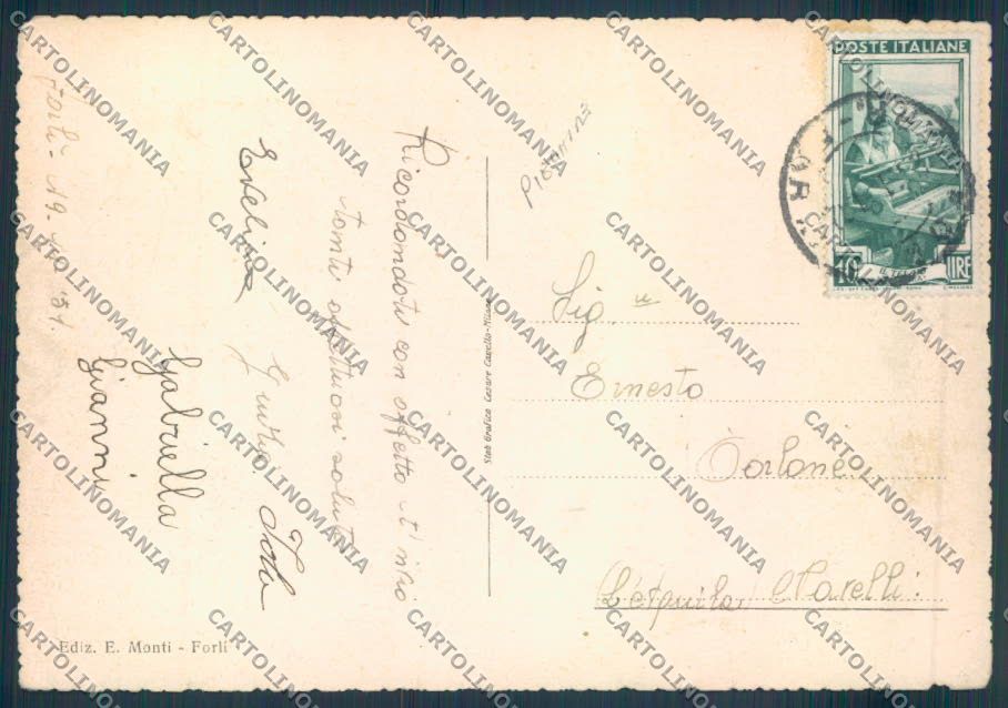 Forlì città PIEGHINE FG cartolina ZF5546 – retro