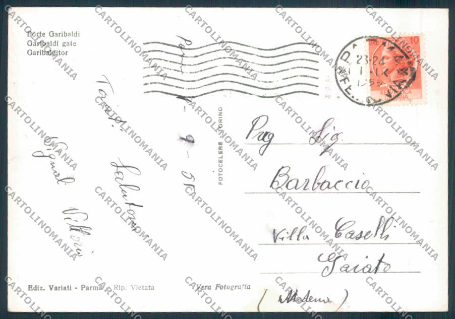 Parma città foto FG cartolina ZF5599 – retro