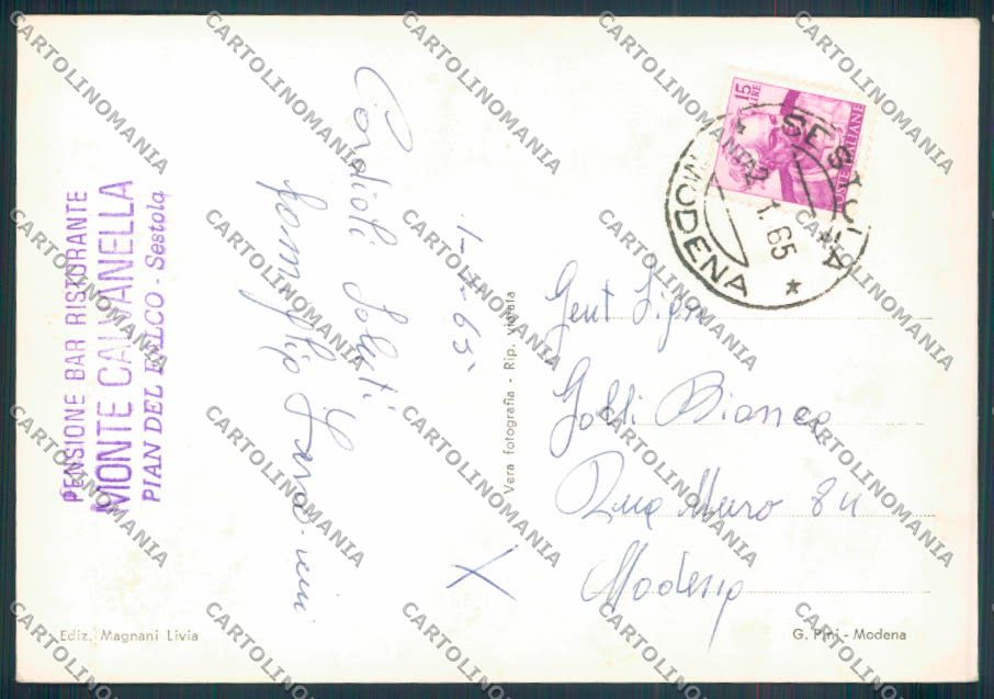 Modena Sestola Pian del Falco Sci foto FG cartolina ZF5647 – retro