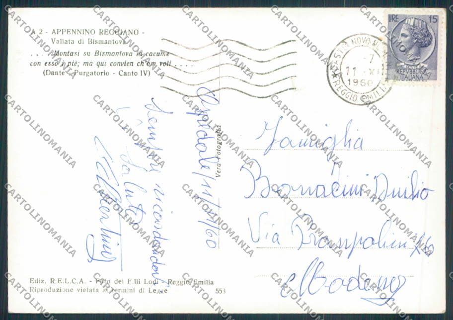 Reggio Pietra Bismantova foto FG cartolina ZF5745 – retro