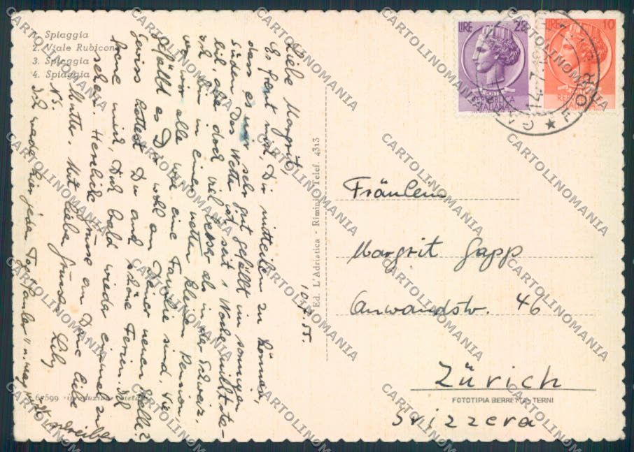 Forlì Gatteo a Mare Saluti da FG cartolina ZF5762 – retro