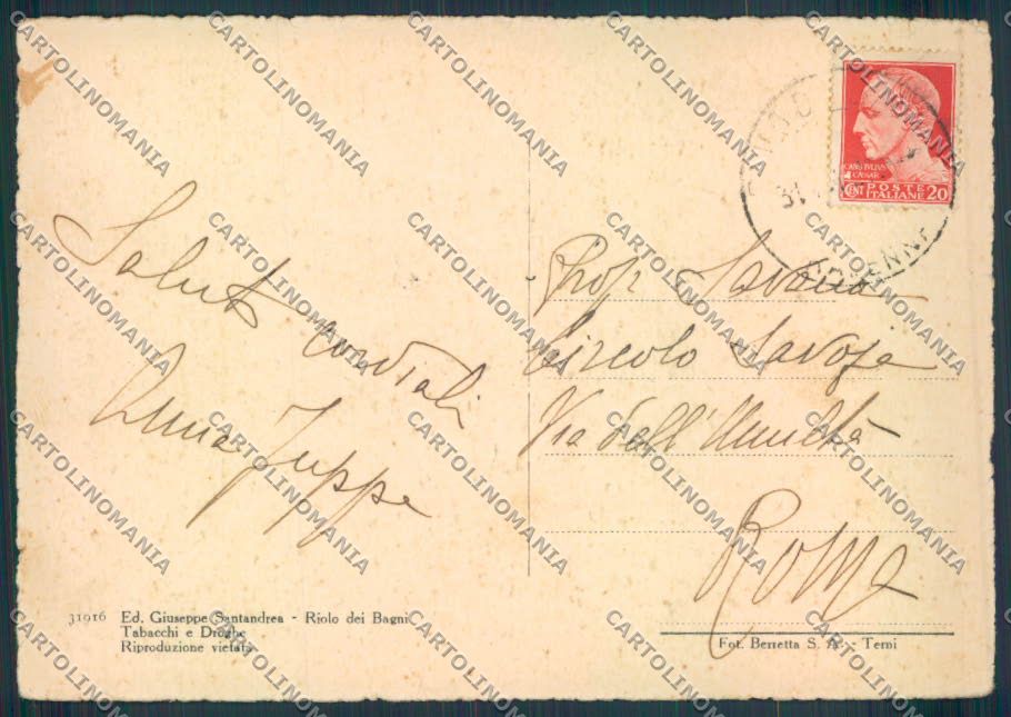 Ravenna Riolo dei Bagni FG cartolina ZF5823 – retro
