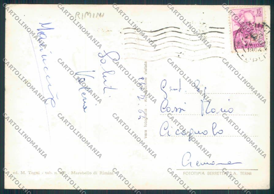 Rimini Marebello foto FG cartolina ZF5881 – retro