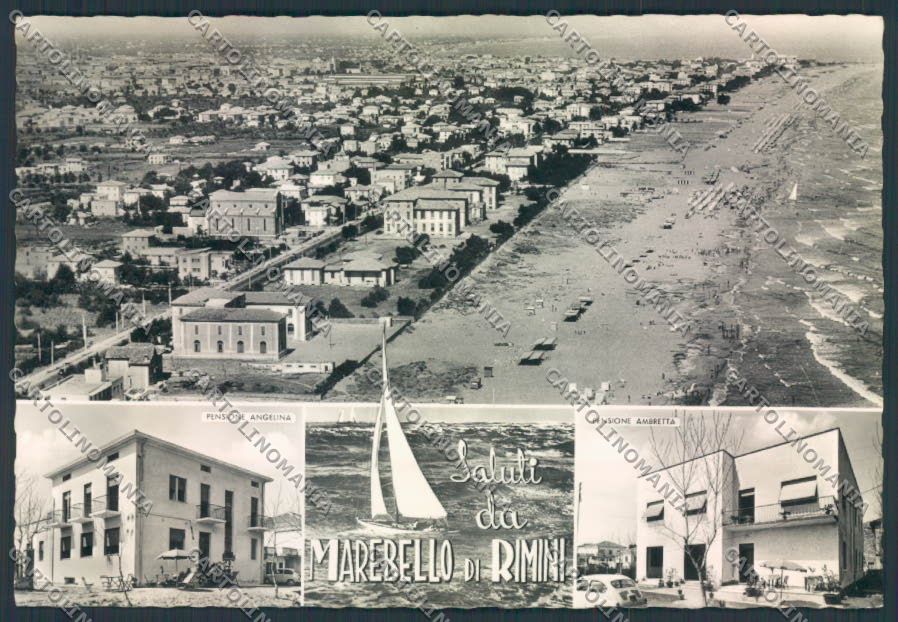 Rimini Marebello Saluti da foto FG cartolina ZF5882 – fronte