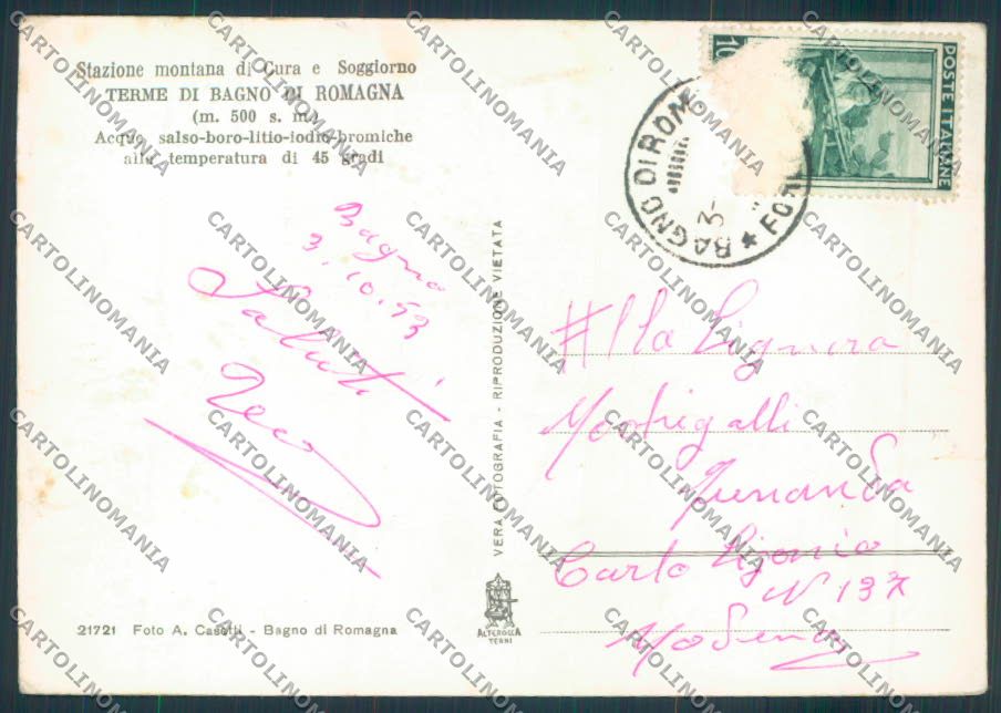 Forlì Bagno di Romagna foto FG cartolina ZF5925 – retro