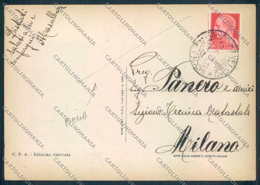 Avellino Città Poste PIEGA FG cartolina ZF5976 – retro