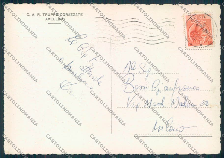 Avellino Città Militari Carroarmato FG cartolina ZF5980 – retro