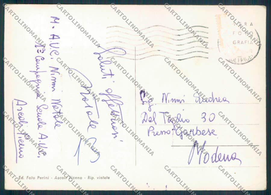 Ascoli Piceno Scuola Ufficiali Foto FG cartolina ZF6025 – retro
