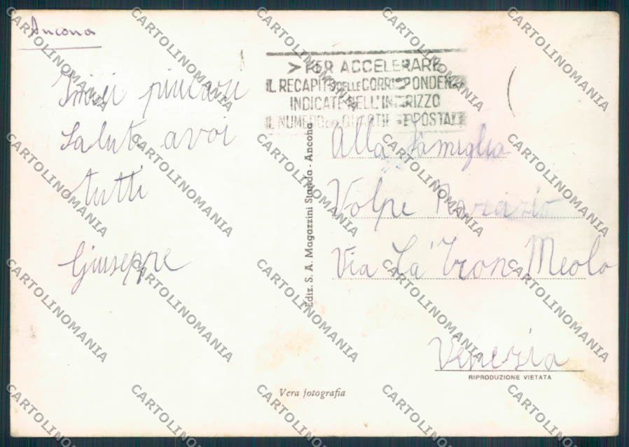 Ancona Città Poste Foto FG cartolina ZF6043 – retro