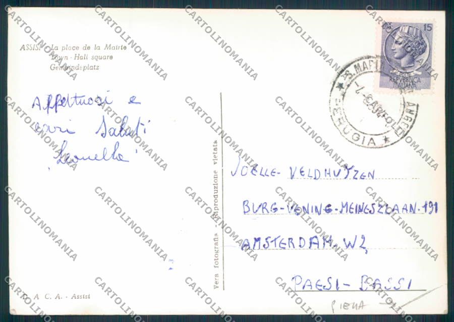 Perugia Assisi PIEGA Foto FG cartolina ZF6053 – retro