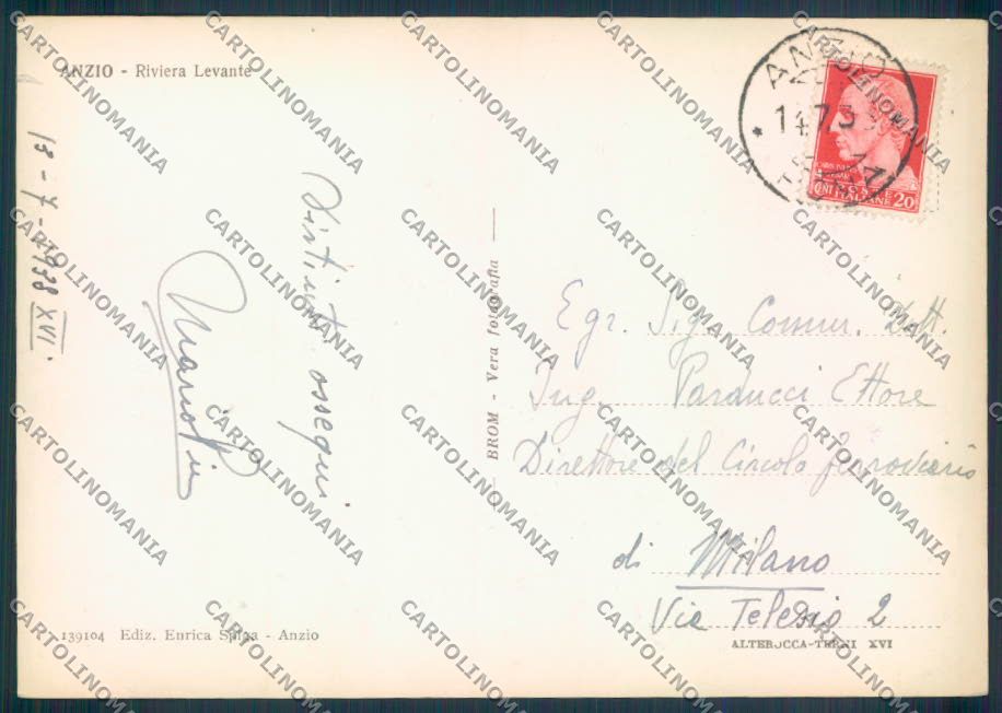 Roma Anzio ABRASA Foto FG cartolina ZF6083 – retro