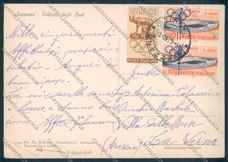 L'Aquila Avezzano PIEGHINE FG cartolina ZF6093 – retro