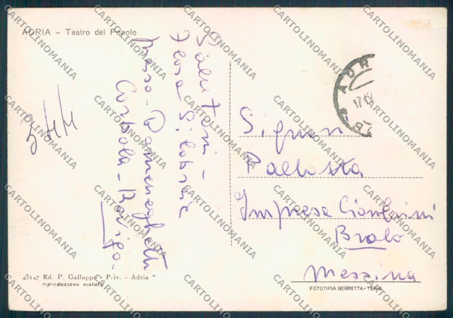 Rovigo Adria FG cartolina ZF6106 – retro