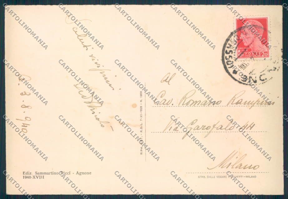 Isernia Agnone FG cartolina ZF6124 – retro