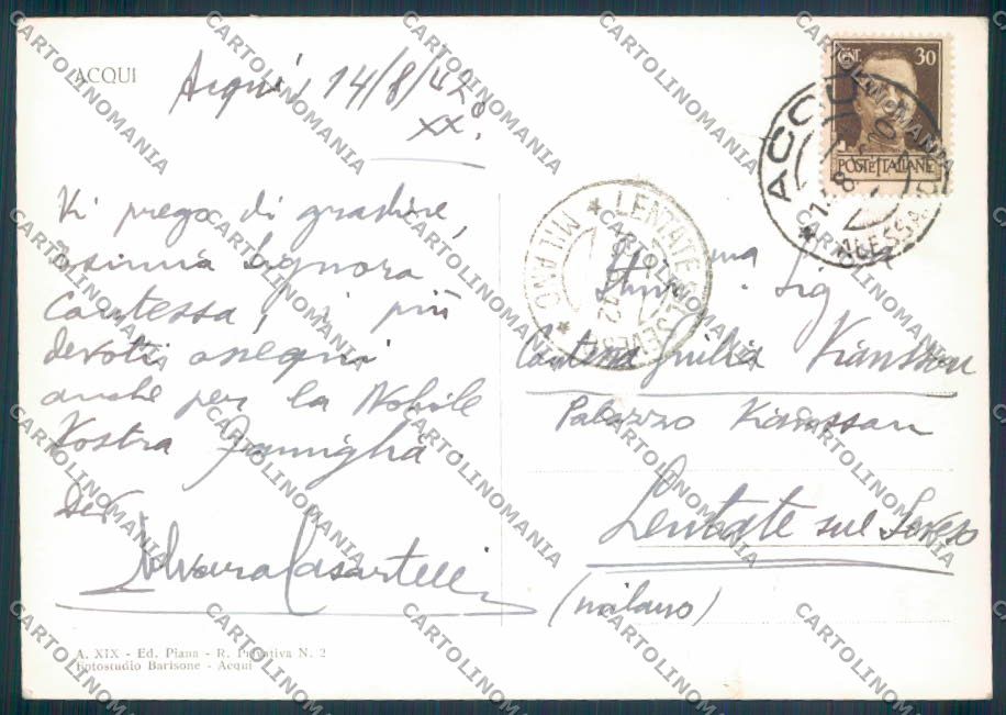 Alessandria Acqui Terma Foto FG cartolina ZF6162 – retro