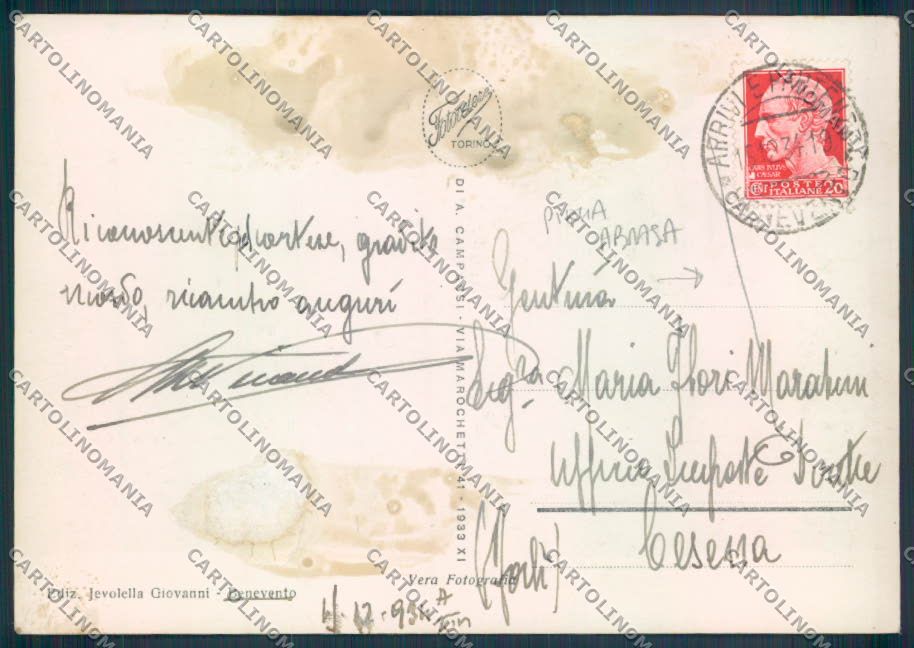 Benevento Città PIEGA ABRASA Foto FG cartolina ZF6169 – retro