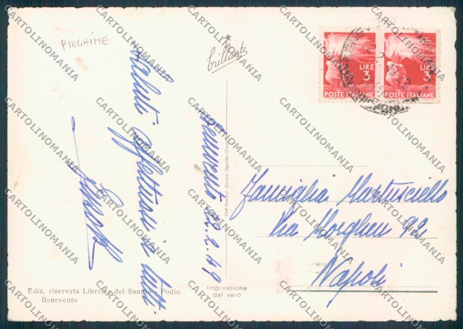 Benevento Città Poste PIEGHINE Foto FG cartolina ZF6171 – retro