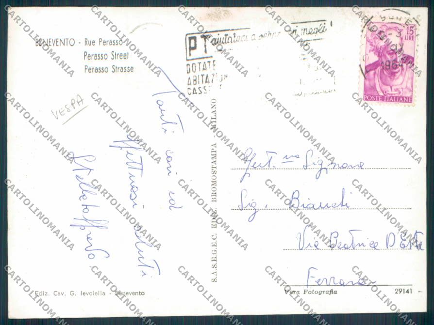 Benevento Città Foto FG cartolina ZF6173 – retro