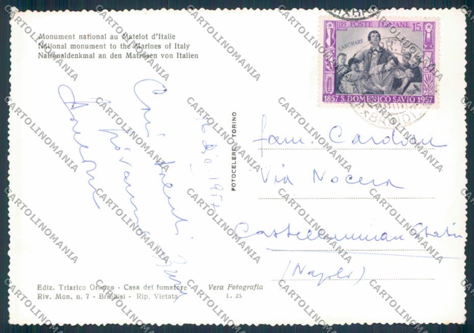 Brindisi Città Marinaio Foto FG cartolina ZF6181 – retro