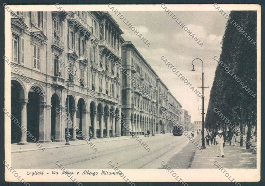 Cagliari Città Tram Marinaio FG cartolina ZF6251 – fronte