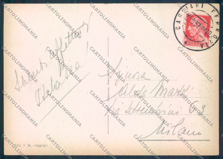 Cagliari Città Dogana FG cartolina ZF6260 – retro