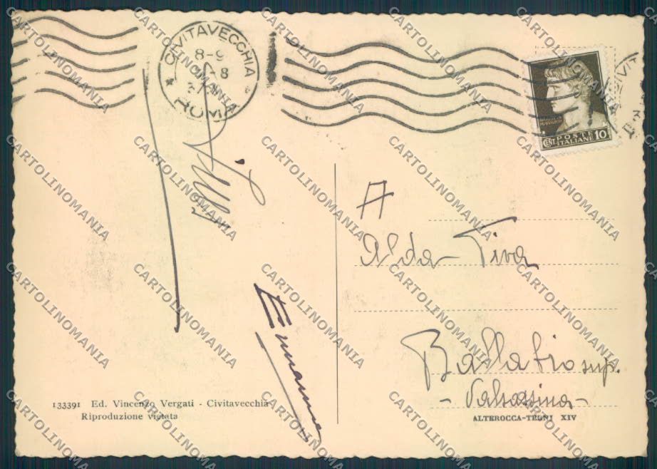 Roma Civitavecchia FG cartolina ZF6333 – retro