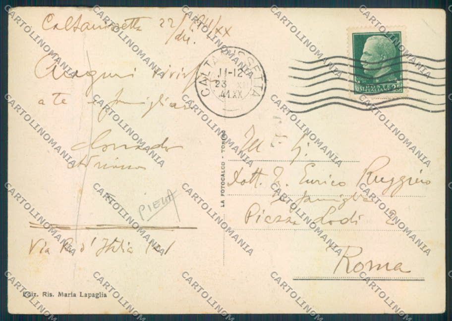 Caltanissetta Città PIEGA FG cartolina ZF6364 – retro